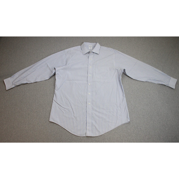 Brooks Brothers Shirt Men 17 34/35 Striped Slim Fit Button Up 100% Cotton - Picture 1 of 7